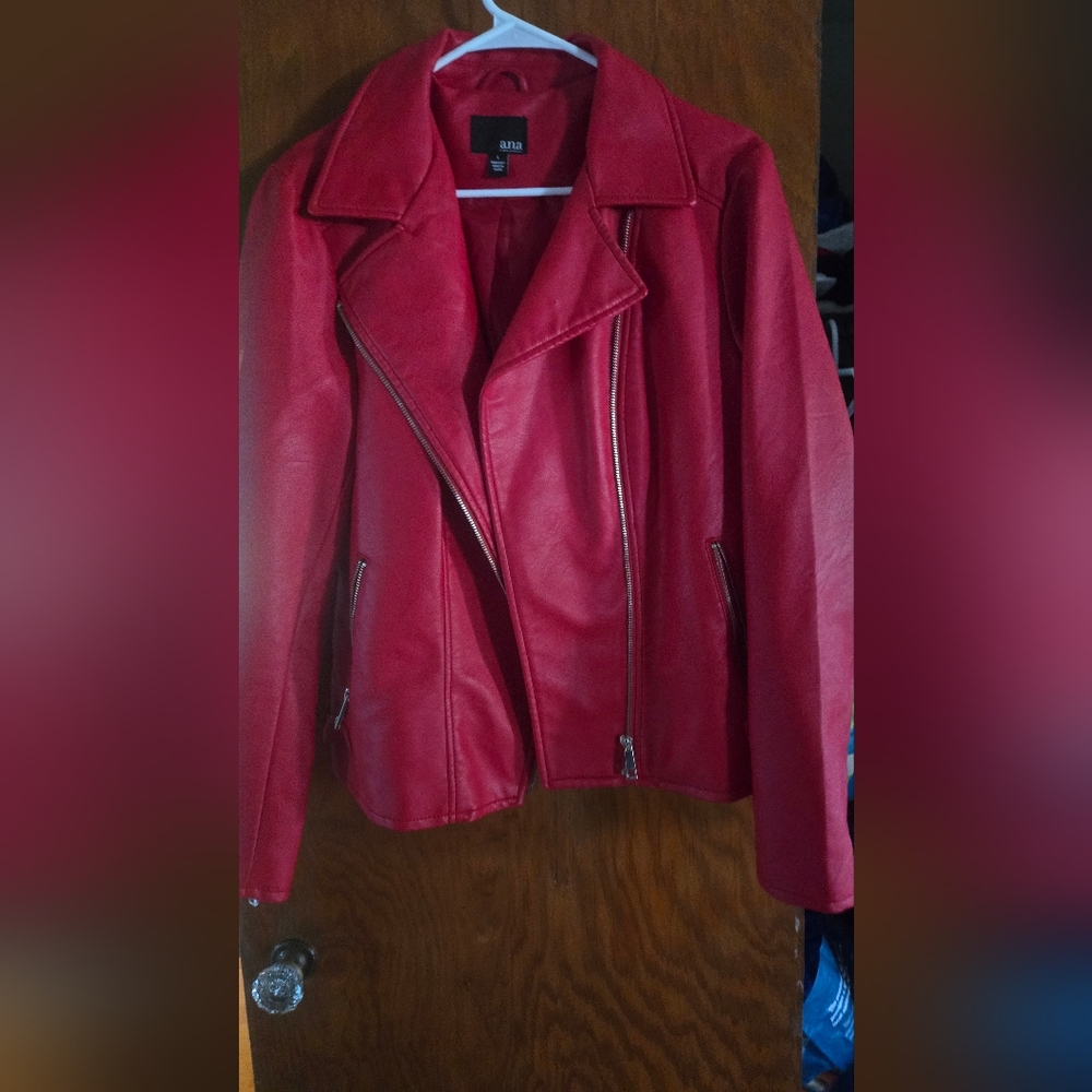 Red leather jacket